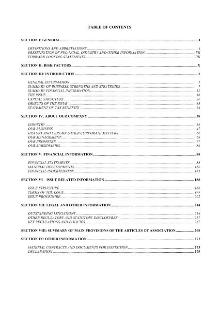 Draft Prospectus - India Infoline Finance Limited