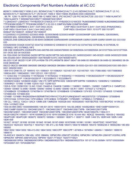 Electronic Components Part Numbers Available at iiiC.CC