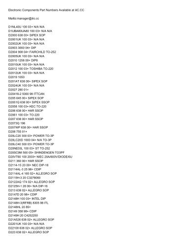 Electronic Components Part Numbers Available at iiiC.CC