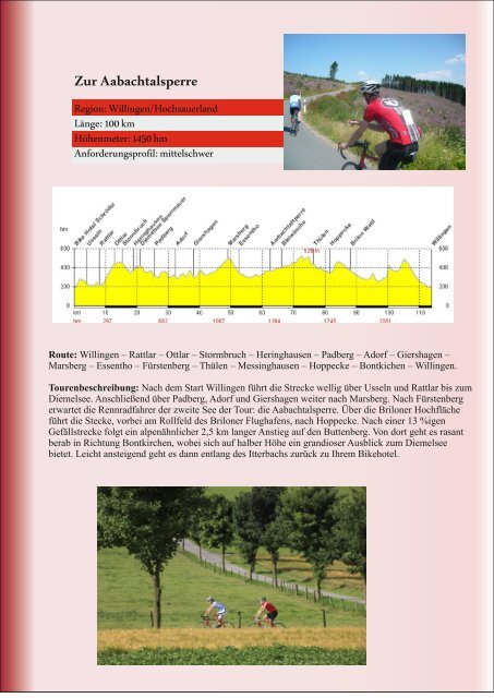 Pension Schröder Die schönsten Rennradtouren im Sauerland