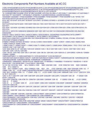 Electronic Components Part Numbers Available at iiiC.CC