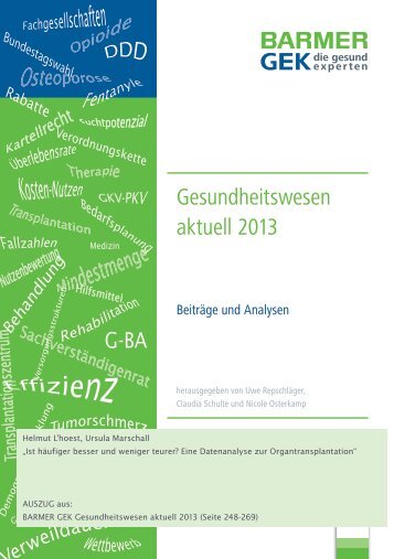 Eine Datenanalyse zur Organtransplantation - Barmer GEK