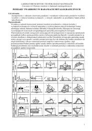 Pomiary twardoÅci w badaniach metalograficznych.