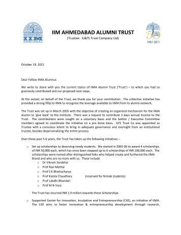 IIM AHMEDABAD ALUMNI TRUST - Indian Institute of Management ...