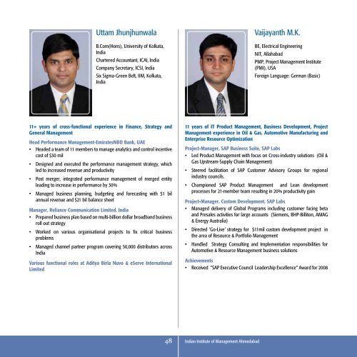 Post-Graduate Programme in Management for Executives 2011