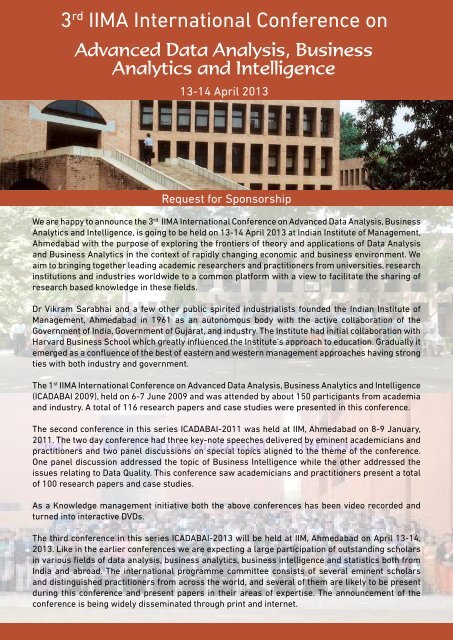 Request for Sponsorship - Indian Institute of Management ...
