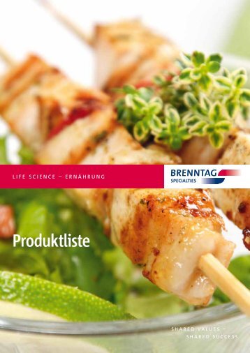 Lieferprogramm Ernährung (PDF; 0,22 MB) - BRENNTAG GmbH