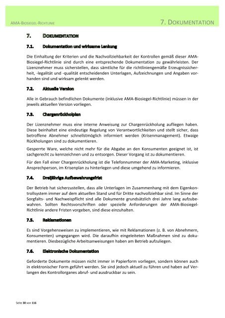 AMA-Biosiegel-Richtlinie Version 2014 - AMA-Marketing