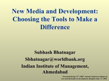 New Media and Development - Indian Institute of Management ...