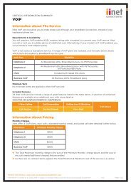 VoIP Critical Information Summary - iiNet