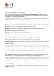 iiNet Direct Debit Request Service Agreement