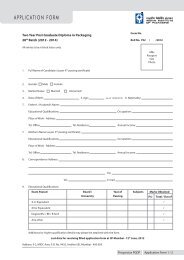 APPLICATION FORM - Indian Institute of Packaging