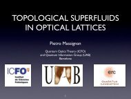 TOPOLOGICAL SUPERFLUIDS IN OPTICAL LATTICES - ICFO