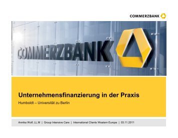 Unternehmensfinanzierung In Der Praxis