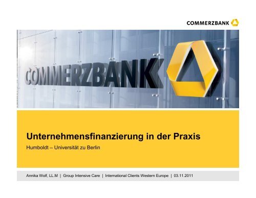 Unternehmensfinanzierung In Der Praxis