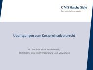 Ãberlegungen zum Konzerninsolvenzrecht