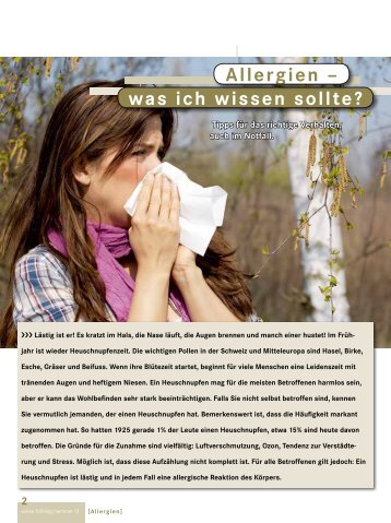 was ich wissen sollte? Allergien – - Kantonsspital Nidwalden