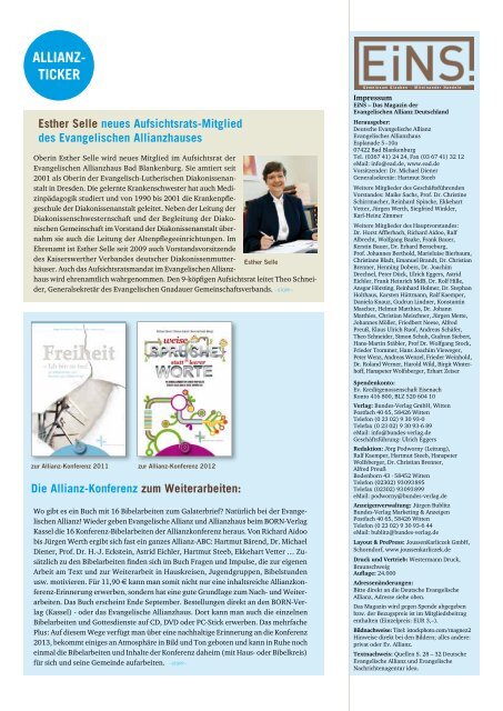 EiNS-Magazin 3/2013 - Deutsche Evangelische Allianz