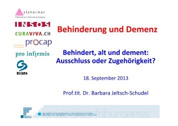 Präsentation Prof. tit. Dr. Barbara Jeltsch, Universität Freiburg ... - Insos