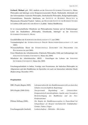 Vita, Publikationen, Vorträge - Johannes Gutenberg-Universität Mainz