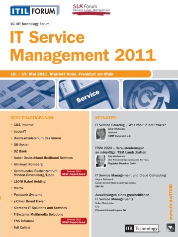 IT Service Management 2011 - IIR Deutschland GmbH