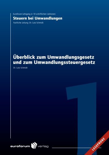 Überblick zum Umwandlungsgesetz und zum ...