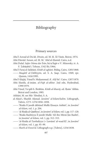 Bibliography - The Institute of Ismaili Studies