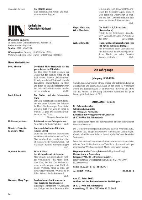 Mitteilungsblatt KW 5/2013 - Gemeinde Winterbach