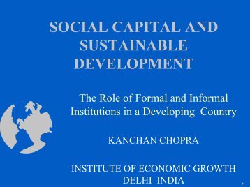 The Role of Formal and Informal Institutions in a Developing Country ...