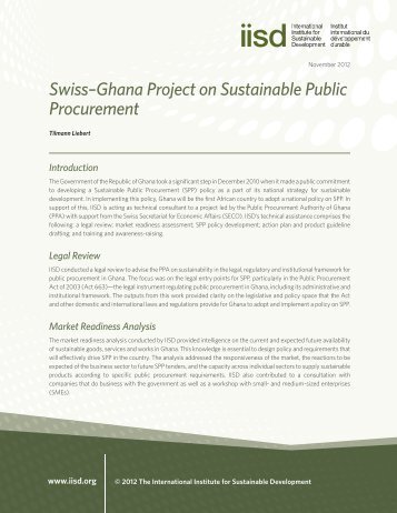SwissâGhana Project on Sustainable Public Procurement (PDF ...