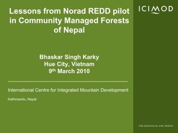 Lessons from Norad REDD pilot in Community Managed Forests of ...