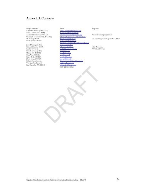 Capacity of Developing Countries to Participate in International ...