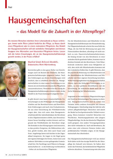 Das Magazin 2/2013 - Evangelische Heimstiftung