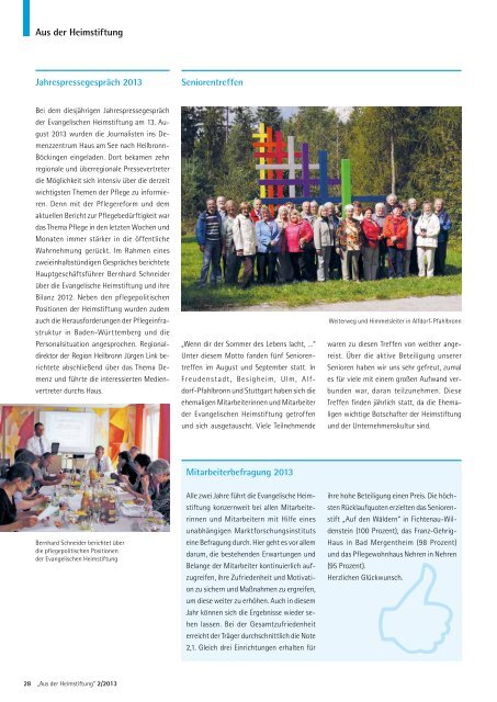 Das Magazin 2/2013 - Evangelische Heimstiftung