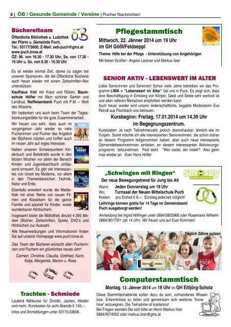 Gemeindenachrichten Jänner 2014 - Gemeinde Puch bei Weiz