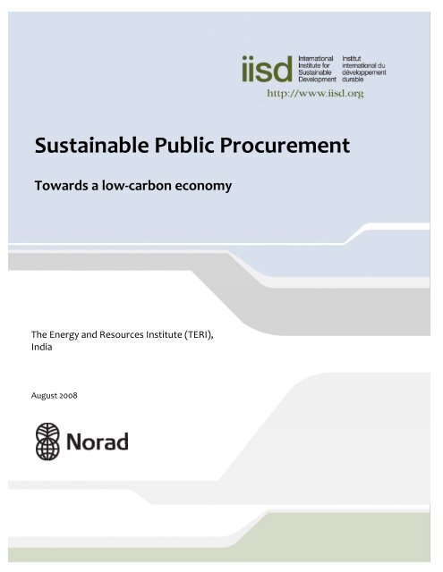 Sustainable Public Procurement: Towards a lowâ€ carbon economy