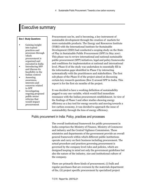 Sustainable Public Procurement: Towards a lowâcarbon economy