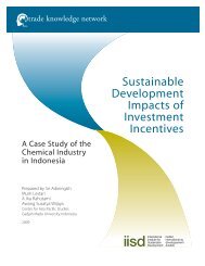 Sustainable Development Impacts of Investment Incentives: A Case ...