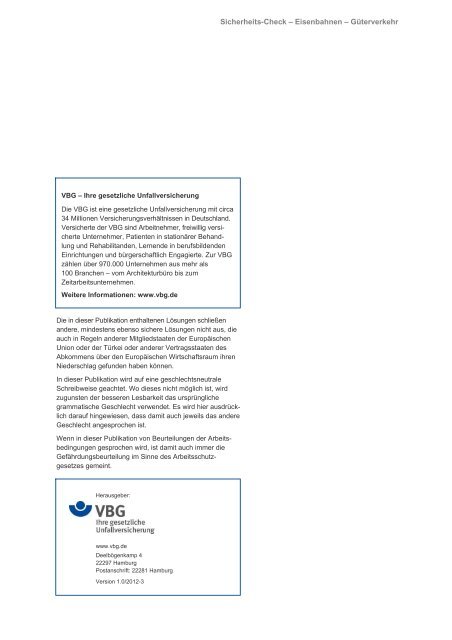Eisenbahnen – Güterverkehr (PDF, 695KB, ) - VBG