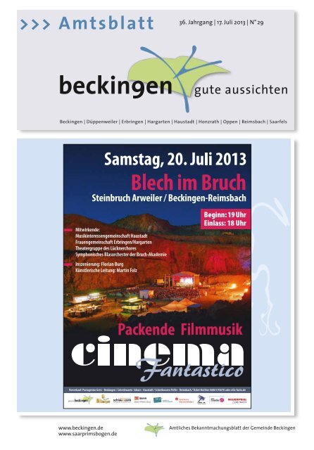 Ausgabe 29/2013 - Gemeinde Beckingen