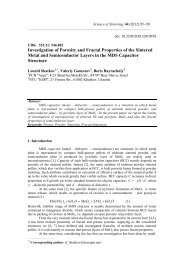 Investigation of Porosity and Fractal Properties of the ... - doiSerbia