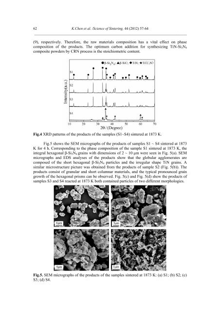 Synthesis of TiN-Si3N4 Composites from Rutile and ... - doiSerbia