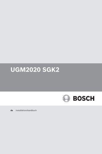 UGM2020 IHB SGK2 - Bosch Security Systems