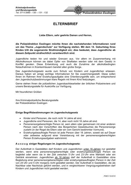 ELTERNBRIEF - Burgschule Plochingen