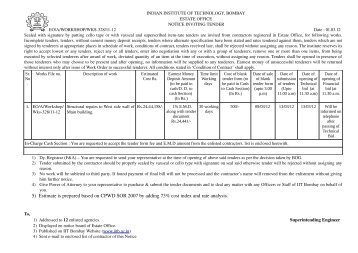 Tender 1 - Indian Institute of Technology, Bombay