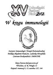 Program - Instytut Immunologii i Terapii DoÅwiadczalnej PAN