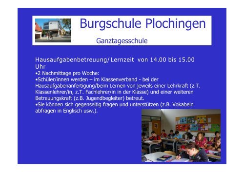 Werkrealschule (neuen Typs) - Burgschule Plochingen