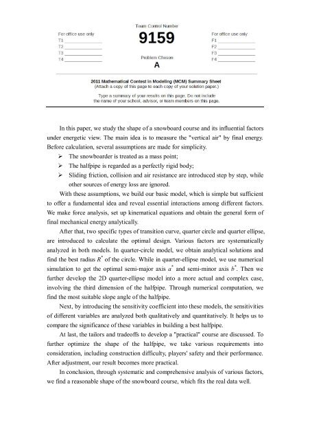 Team 9159: Higher in the Air: Design of Snowboard Course