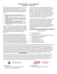 2012 Interdisciplinary Contest in Modeling Press Release ... - COMAP