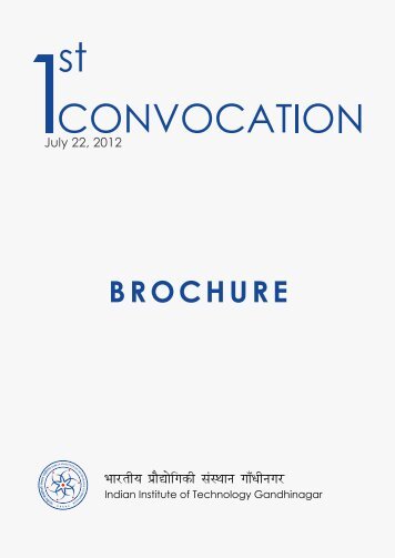 1st Convocation, Brochure - Indian Institute of Technology ...